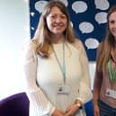 Rebecca Shaw and Charlotte Thomas at the Leeds Childline base