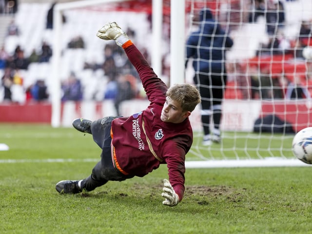 Couldn't do much for the goals but shone between the sticks and kept the game goalless at half-time.