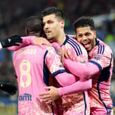 OPPORTUNITY: Not pressure, for Leeds United forward Joel Piroe, middle, upon injury to Patrick Bamford should the Whites no 9 miss out at QPR. Picture by David Davies/PA Wire.