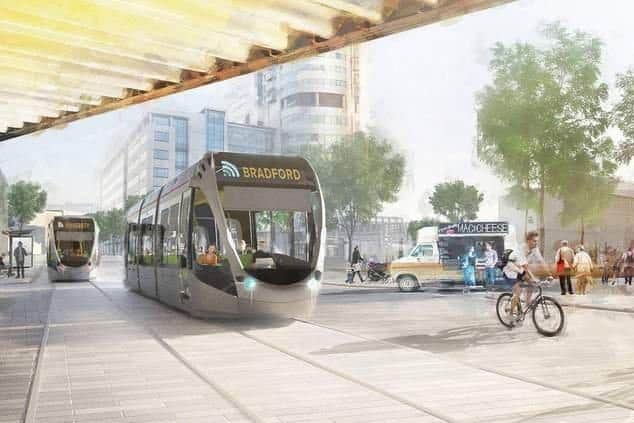 An artists impression of the West Yorkshire mass transit scheme.