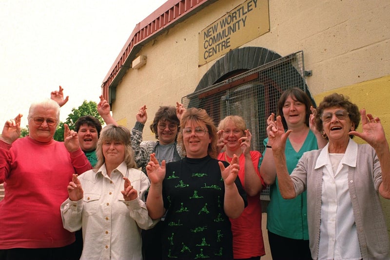 New Wortley Community Centre committee celebrate in June 1996 after being awarded £125,000 by National Lottery.