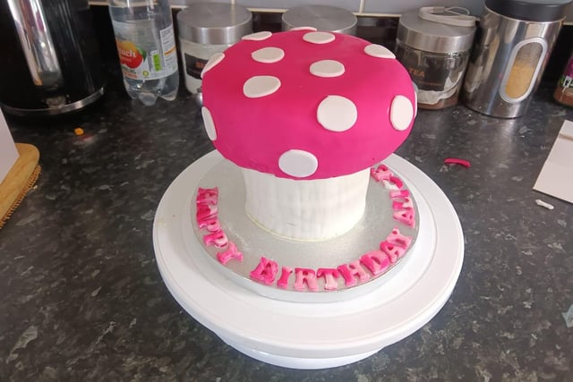 A mushroom themed cake from Robyn Louise Mangan.