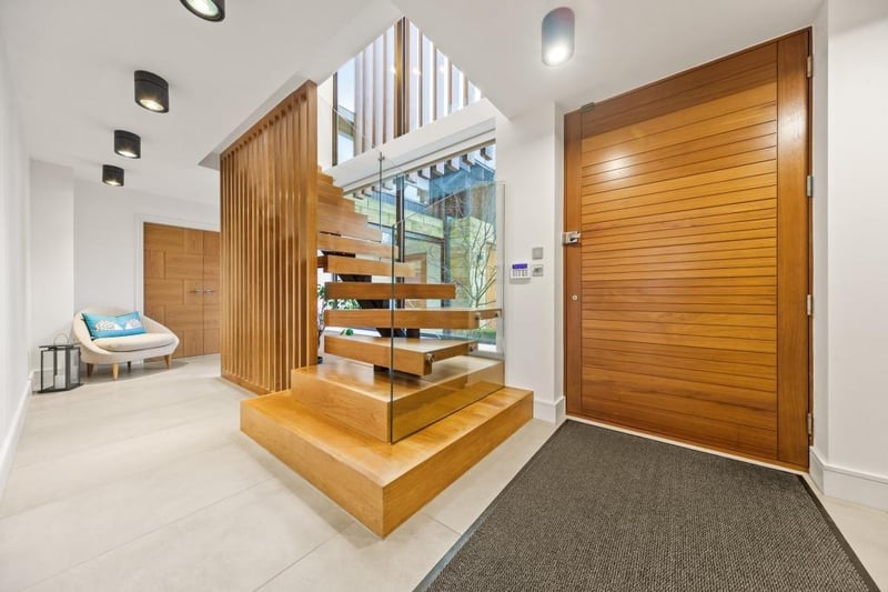 A super stylish staircase rises to the first floor from the entrance hall.