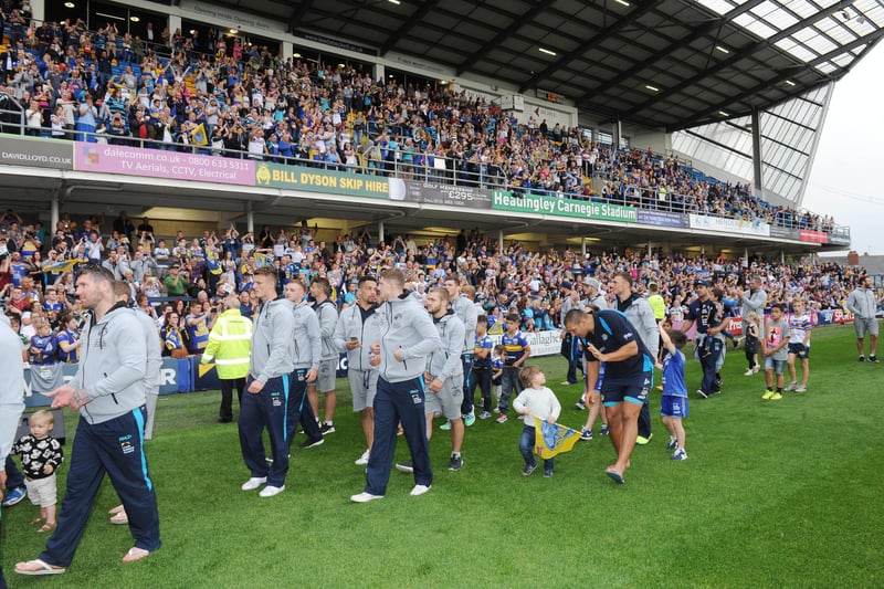 Rhinos enjoyed a homecoming celebration at Headingley the game after the final.