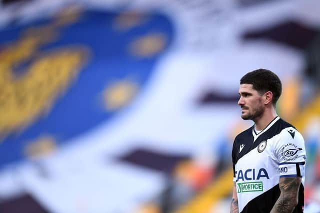 Rodrigo de Paul of Udinese Calcio looks on during the Serie A match between Udinese Calcio and SSC Napoli at Dacia Arena. (Photo by Alessandro Sabattini/Getty Images)