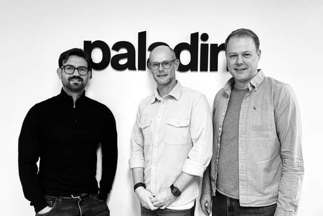 Paladin digital marketing management (pictured from left) Head of Brand Marketing Alex Taylor, Managing Director Alisdair Straughan and Head of Performance Marketing Gavin Stevens.