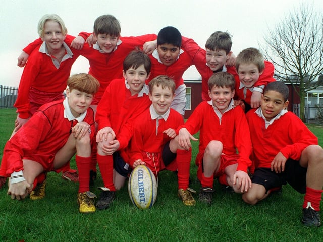 The Year 6 rugby team at Cookridge Primary School pictured in March 1999.