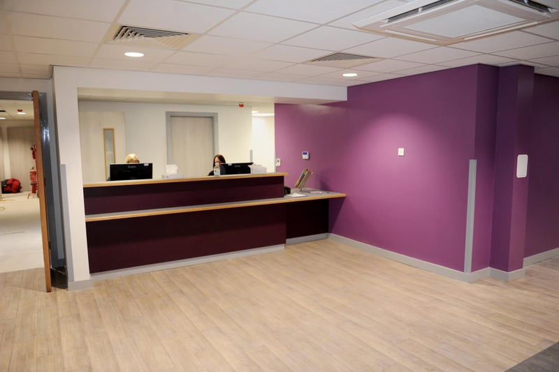 Here is the clinic's colourful reception room.