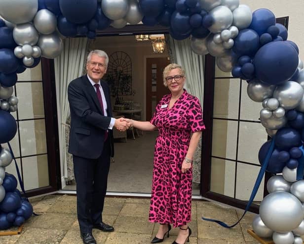 Andrew Jones with Jayne Clark at the official opening