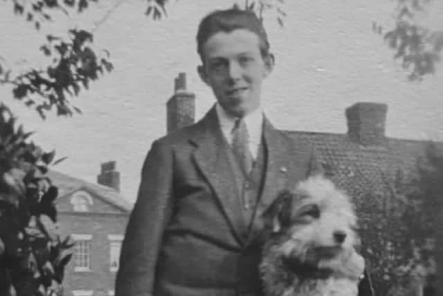 Alwyn and dog, Wakefield, 1923