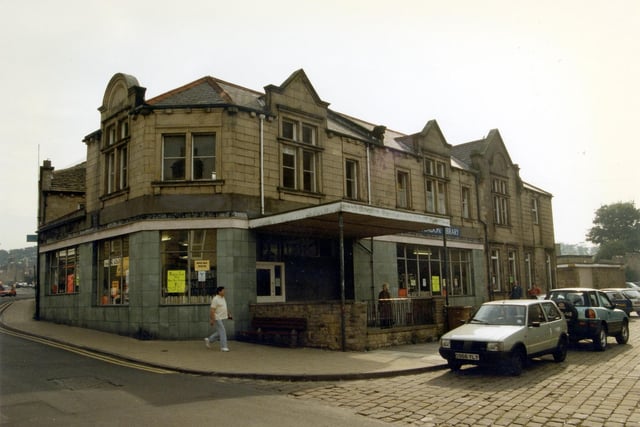 Yeadon Branch Library located on Town Hall Square. The building had previously been a grocery branch of the Leeds Industrial Co-operative Society.