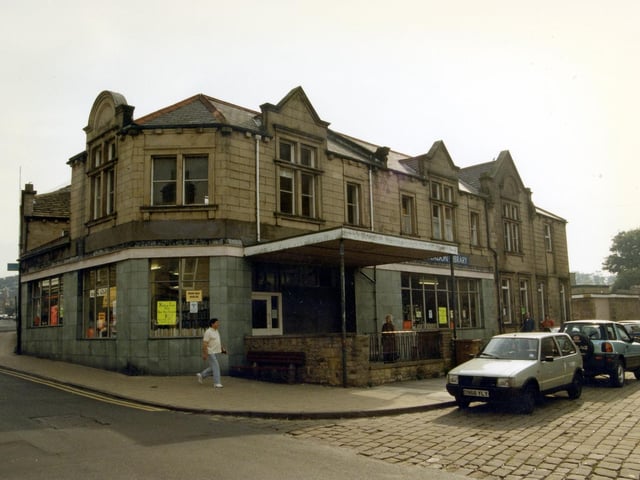 Yeadon Branch Library located on Town Hall Square. The building had previously been a grocery branch of the Leeds Industrial Co-operative Society.