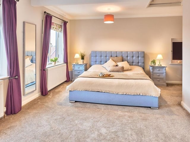The first bedroom on your left as you move upstairs is the grand master bedroom – a generous space with three windows to ensure plenty of natural light.