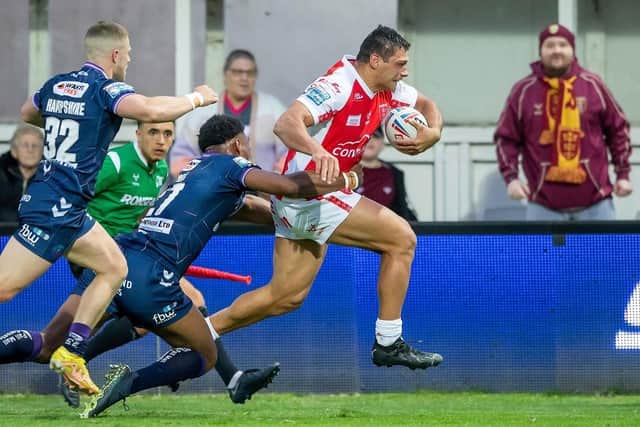 FULL ON: Hull KR's Ryan Hall in action against Wigan Warriors at Craven Park back in May this year.  Picture by Allan McKenzie/SWpix.com