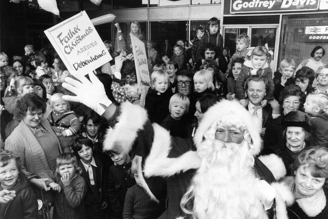 Father Christmas at Leeds City Station in October 1975.