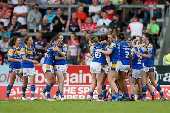 Rhinos celebrate their win at Saints in June. Picture by Ed Sykes/SWpix.com.