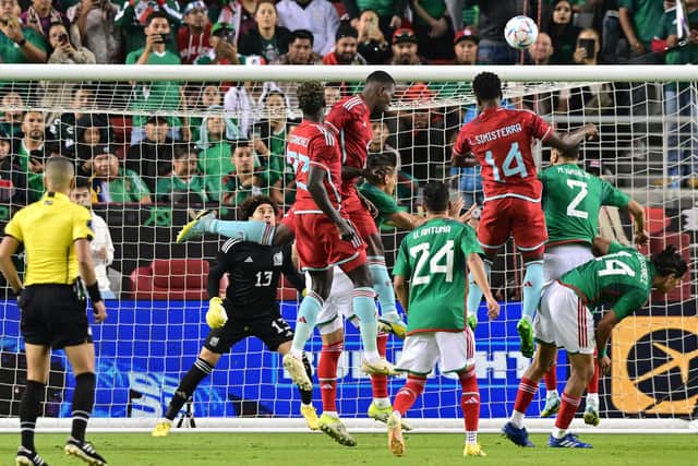 DIFFERENT SIDE - Luis Sinisterra found the net for Colombia with a towering header and later added a second goal as they beat Mexico 3-2 on a busy night of international football for Leeds United. Pic: Getty