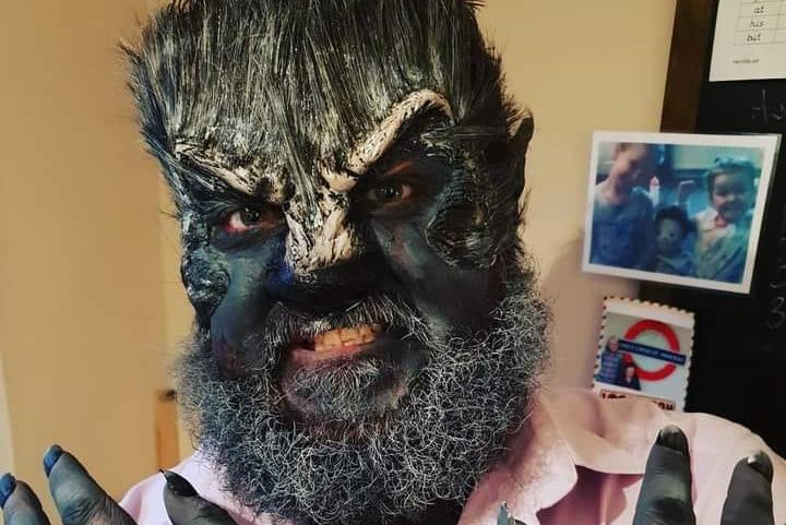 Shane Perry said: I enter the Halloween fancy dress every year at my local (The Boot and Shoe) Wolfing it up here!"