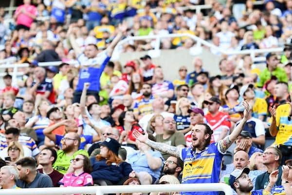 Rhinos fans at this year's Magic Weekend in Newcastle. Picture by Will Palmer/SWpix.com.