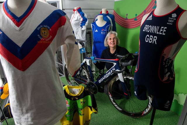 Included as part of the exhibit are the bike and kit belonging to Horsforth’s Alistair Brownlee, the only athlete to hold two Olympic triathlon titles.