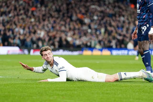Leeds United's Patrick Bamford reacts on the floor during the Premier League match at Elland Road, Leeds. Picture date: Tuesday April 4, 2023. (Pic: PA)