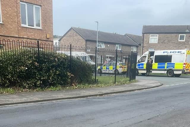 A large police presence was seen on Rossefield Drive