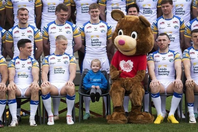 Five-year-old fan Elsie Payne and Children’s Heart Surgery Fund (CHSF) mascot Katie Bear were invited to join Leeds Rhinos' annual photocall. Elsie had open heart surgery as a baby and is now helping to raise funds for CHSF.