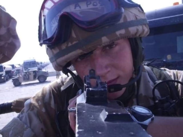 Lance corporal Rikki Drury in Iraq