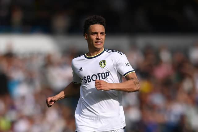 LEEDS, ENGLAND - MAY 28: Leeds player Rodrigo in action during the Premier League match between Leeds United and Tottenham Hotspur at Elland Road on May 28, 2023 in Leeds, England. (Photo by Stu Forster/Getty Images)