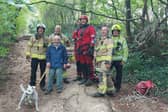 The dog was reunited with the owner's father after being located by fire crews