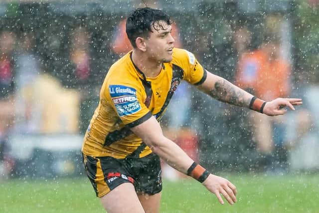 Cain Robb, seen playing for Castleford Tigers against Catalans Dragons in March, 2025, has joined Batley Bulldogs on loan. Picture by Allan McKenzie/SWpix.com.