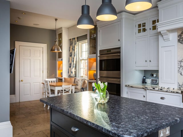 The kitchen is tastefully appointed and spacious.