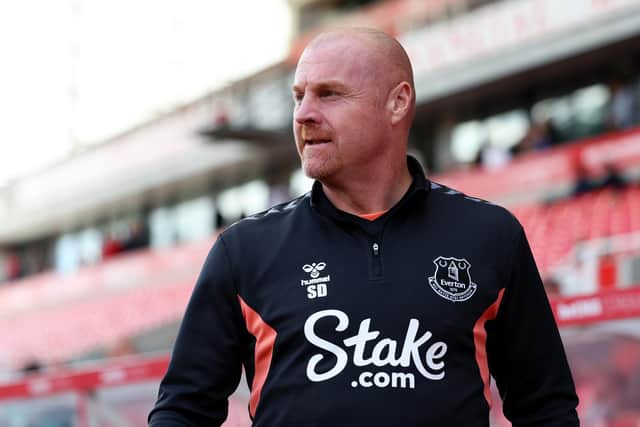 GNONTO ANSWER: From Everton boss Sean Dyche, above. Photo by Matt McNulty/Getty Images.