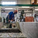 Stephen Brunt working at the  Canal & River Trust's Stanley Ferry workshop near Wakefield, making the unique lock gates which are designed and constructed on site.