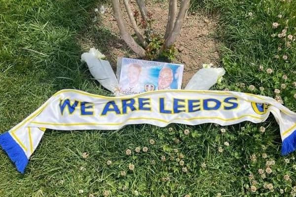TOUCHING TRIBUTE - Manchester City supporters have paid tribute to Leeds United fans Chris Loftus and Kevin Speight who were murdered in Istanbul in 2000.