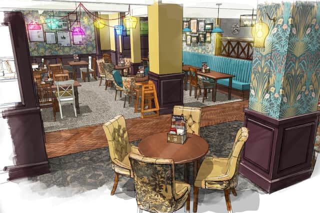A sketch of the family lounge area