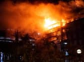 The fire service said surrounding buildings have been evacuated due to potentially unsafe structure as a result of the blaze. (Pic: Rebekah McFadden)