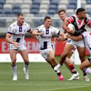 Elie El-Zakhem, playing for Sydney Roosters, is tackled during an NRL Trial match against Melbourne Storm in February. Picture by Kelly Defina/Getty Images.