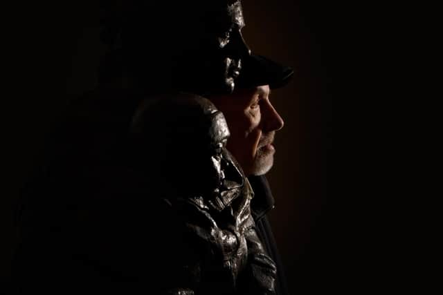 Graham is pictured with the sculpture of the Coal Widow, the Oaks Disaster, 1866, Memorial, on loan from the National Union of Mineworkers (NUM) and other memorials linked to the coal industry. Picture taken by Yorkshire Post Photographer Simon Hulme