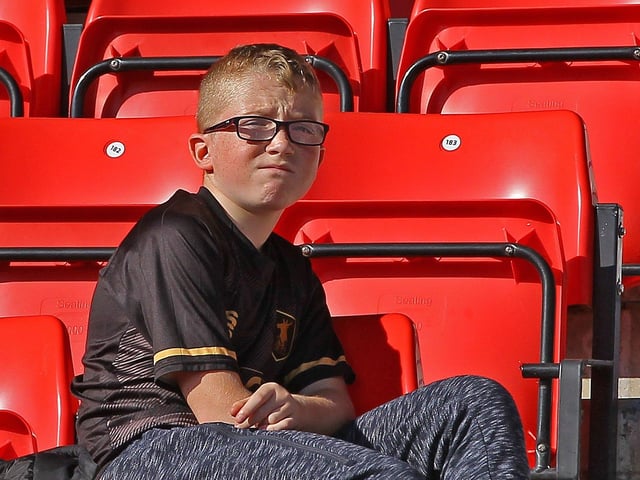Some of the fans who watched Mansfield's 1-0 defeat at Swindon in 2018.