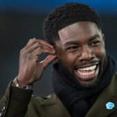 Sky Sports and BBC pundit Micah Richards before the Premier League match between Manchester City and West Ham United at Etihad Stadium on February 9, 2020 in Manchester, United Kingdom.