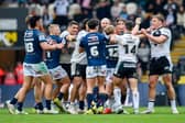 Leeds Rhinos and Hull FC players scuffle during last week's game. Leeds coach Brad Arthur wants a more disciplined performance against Warrington Wolves on Sunday. Picture by Allan McKenzie/SWpix.com.