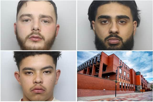 Jailed: (top left) Rhys Eastwood, (top right) Mohammed Mukhtar and Andre Sang were all jailed at Leeds Crown Court.