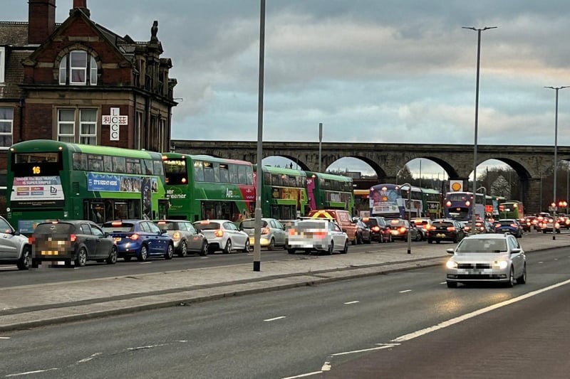 The Yorkshire Post's Daniel Sheridan also shared this picture on X, writing: "Waiting for a bus in Leeds? They’re all stuck on Kirkstall Road thanks to the latest barnstorming scheme to close some of Armley Gyratory on a Saturday."