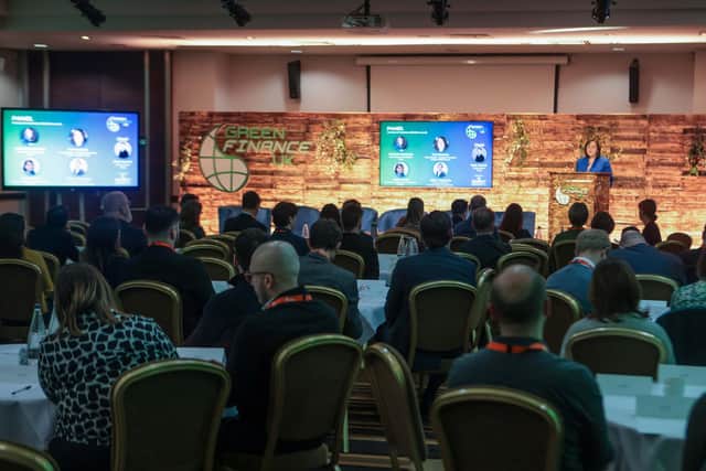 Kate Hutchinson, CEO of the Sustainability Community presenting to an audience during an event delivered by the business