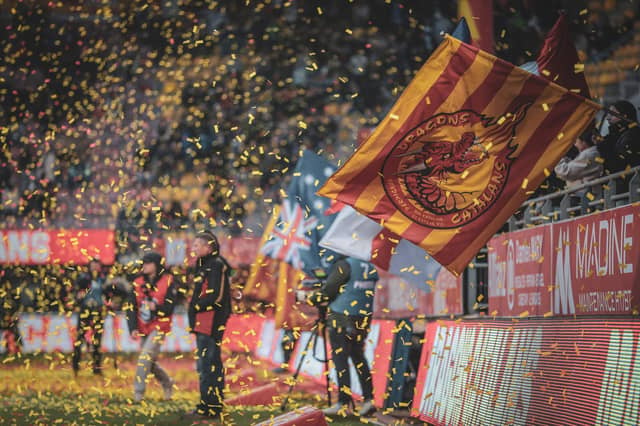 Catalans Dragons fans are beginning to enjoy visits from Leeds Rhinos. Picture by Rémi Vignaud/Catalans Dragons/SWpix.com.