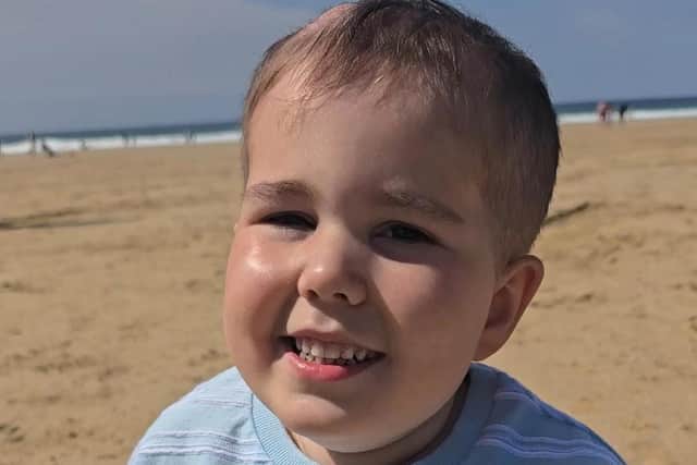 Paul's son Kasper was diagnosed with a brain tumour - which was the size of a satsuma - at just 18-months-old.