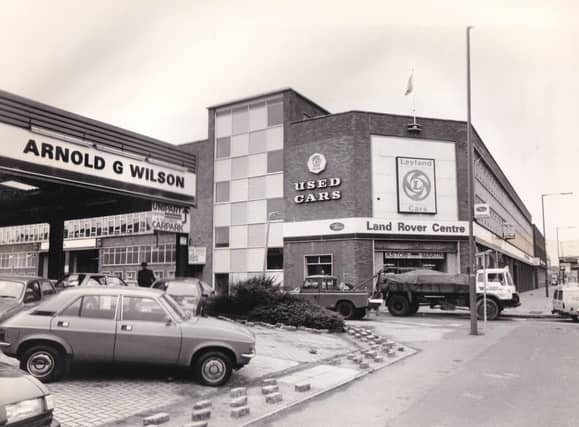 The forecourt of Arnold G Wilson on Regent Street in October 1983.