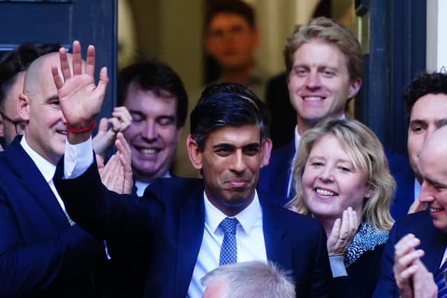 Rishi Sunak arrives at Conservative party HQ in Westminster, London, after it was announced he will become the new leader of the Conservative party (Photo: Victoria Jones/PA Wire)