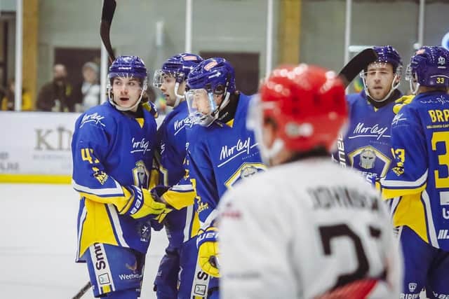 REPEAT SHOW: Leeds Knights are one point from repeating their NIHL National league title triumph from 2022-23. Picture: Jacob lowe/Knights Media.